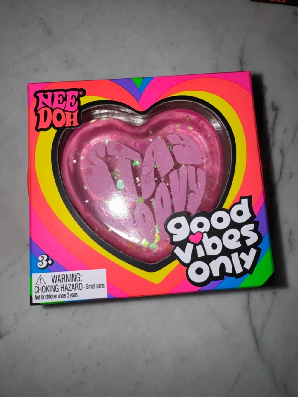 NeeDoh Good Vibes Only Heart Shaped Pink Toy